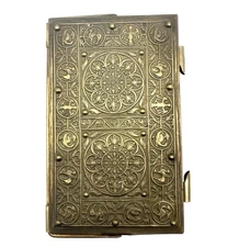 Vintage Brass Repousse Notebook Case Tablet Holder Deseret Book Co.  Salt Lake