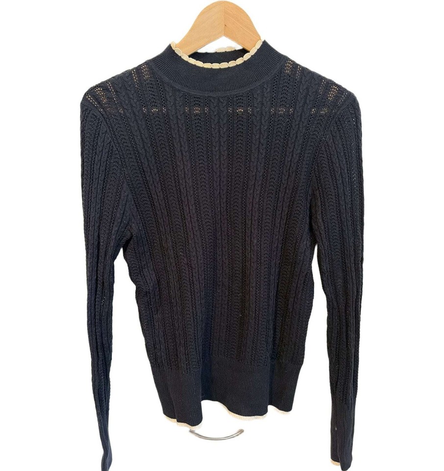 Cue Cable Knit Jumper Size M Fair Condition #40851
