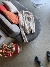 J Crew Ivory Cotton Cable Knit Sweater Small