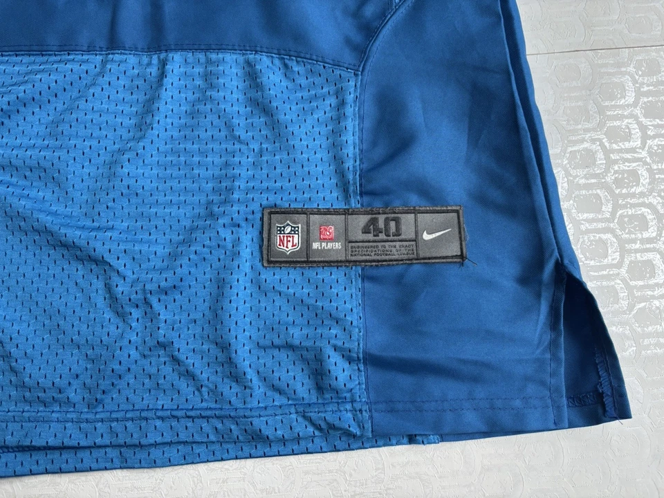 Camiseta Nike Calvin Johnson Detroit Lions On Field para hombre talla 40 azul medio Foto 3 de 4
