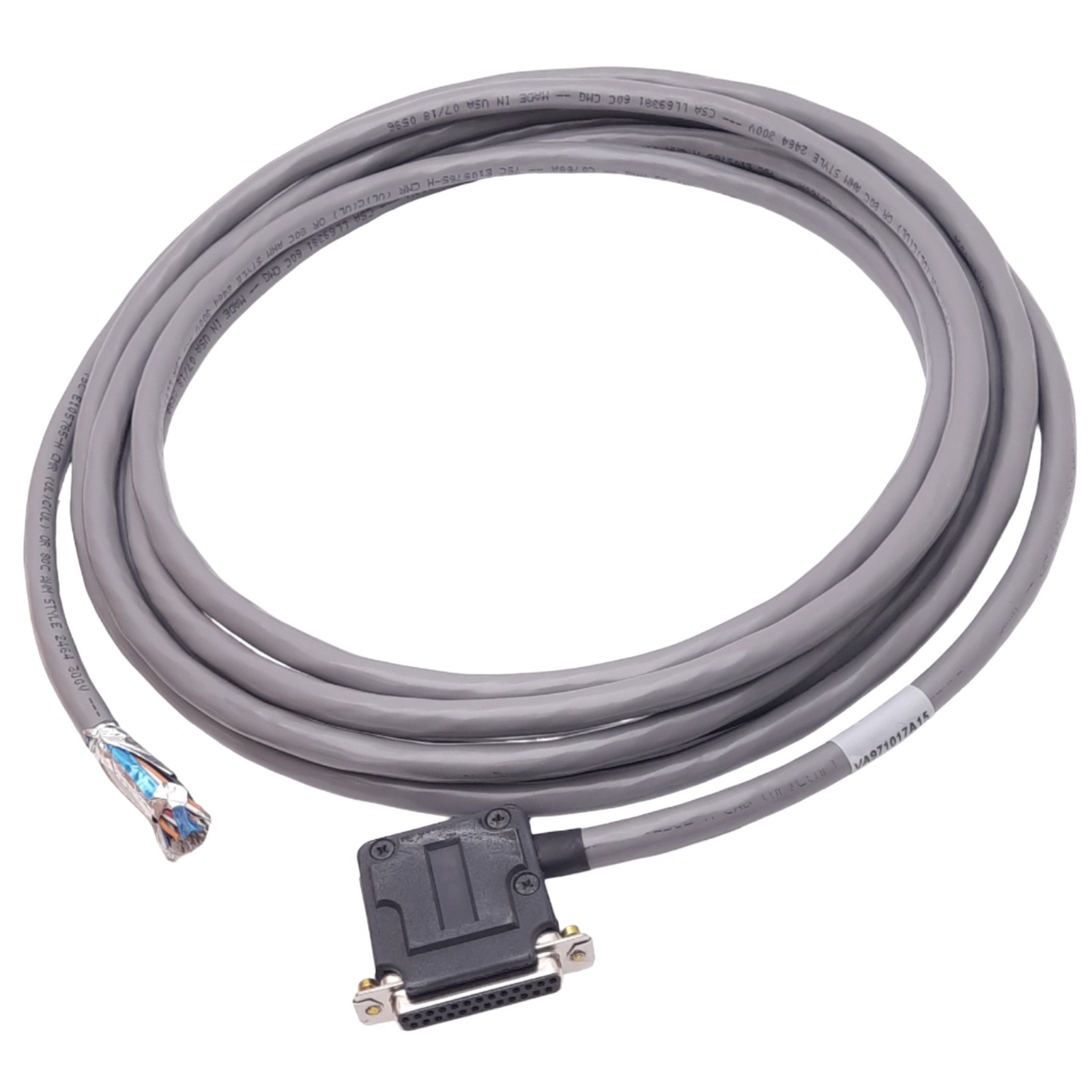 SMC VA971017A15 Shielded Cable, D-Sub 25-Pin 90° Female, 15ft Length