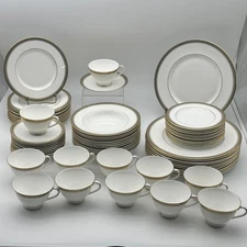 Royal Doulton CLARENDON Pattern English Service for 12 + Soup Bowls- 72 Pieces