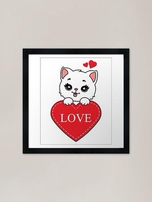 Pocket Love Cat Framed Art Print Framed Wall Art Poster Canvas Print Picture