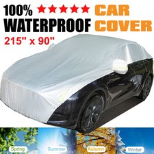 4-layer Half Car Cover Windshield Rain Uv Protection All Weather For Sedan Suv