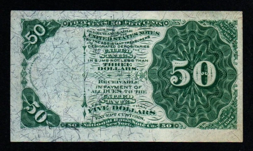 Beautiful DEXTER UNC 4th Issue 1869-75 50c Fractional Currency! - Image 2 of 2
