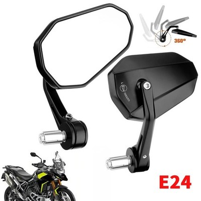 Paar Motorrad Lenkerendenspiegel Lenker Spiegel E-Geprüft 7/8'' Aluminium Schwarz