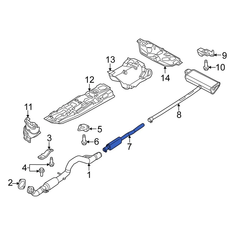 For Fiat 500X 2017-2023 Fiat 68303206AA Exhaust Resonator Foto 2 de 3