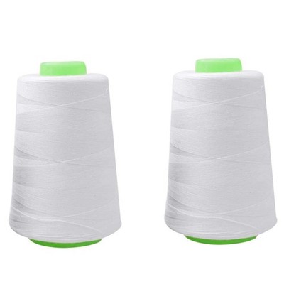 2 PCS Heavy Duty Spool Sewing Thread Green White For Packing Bag Closer