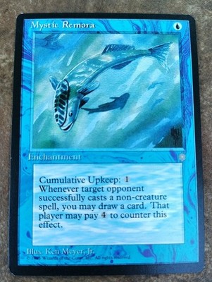 MTG Mystic Remora, Ice Age. 1995. Magic The Gathering. Blue Enchantment. NM!!  