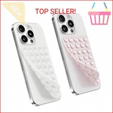 2 Pack Silicone Suction Cup Phone Case Mount Double Sided, Sticky Phone Grip w