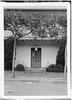 Monterey CA Jose Amesti Casa Entrance 1958 Historic American Buildings Survey