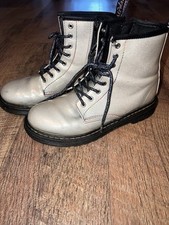 Dr Martens 1460 Junior Girls Silver Cosmic Glitter Combat Boots US 4/UK 3