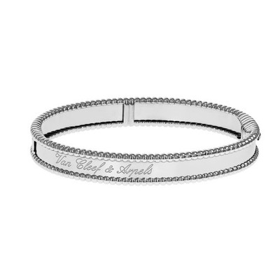Van Cleef & Arpels 18k Weißgold Perlée Signature Armreif Armband