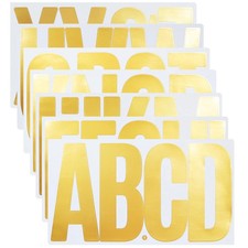 21 Sheets 6 Inch Golden Letter Stickers, Self Adhesive Vinyl Capital Alphabet...