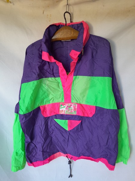 Chaqueta Pullover DE COLECCIÓN Rox Avalanche Anorak PARA HOMBRES Grande Neón Bloque de Color Años 90 Esquí