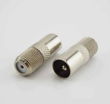 Satellite to Coax Adapter F-Type Female Screw Cable to RF TV Aerial Coaxial Lead