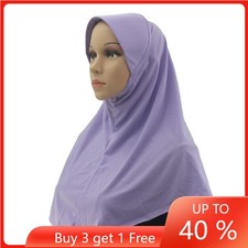 Muslim Women Elegant Plain Overhead Khimar Prayer Hijab Full Cover Headscarf
