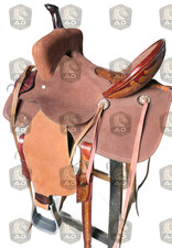 Barrel Racing Horse Saddle Riding Western Trail Leather Cowboy Custom Saddle Tac