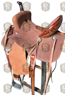 Barrel Racing Horse Saddle Riding Western Trail Leather Cowboy Custom Saddle Tac