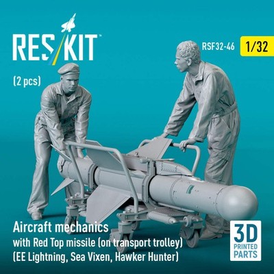 ResKit RSF32-0046 1:32 Flugzeugmechanik mit Red Top Rakete (auf Transport Tro