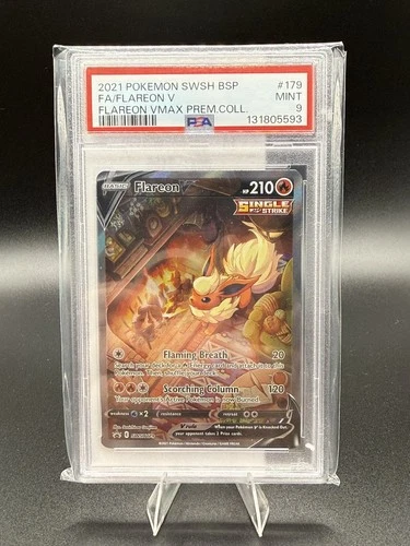 2021 POKEMON SWSH BLACK STAR PROMO VMAX PREMIUM COLL. #SWSH179 FLAREON V PSA 9