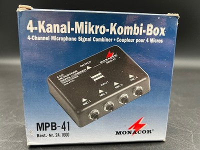 Monacor MPB-41 Mikrofon Signal Combiner 4 Kanal Microphone Mixer OVP