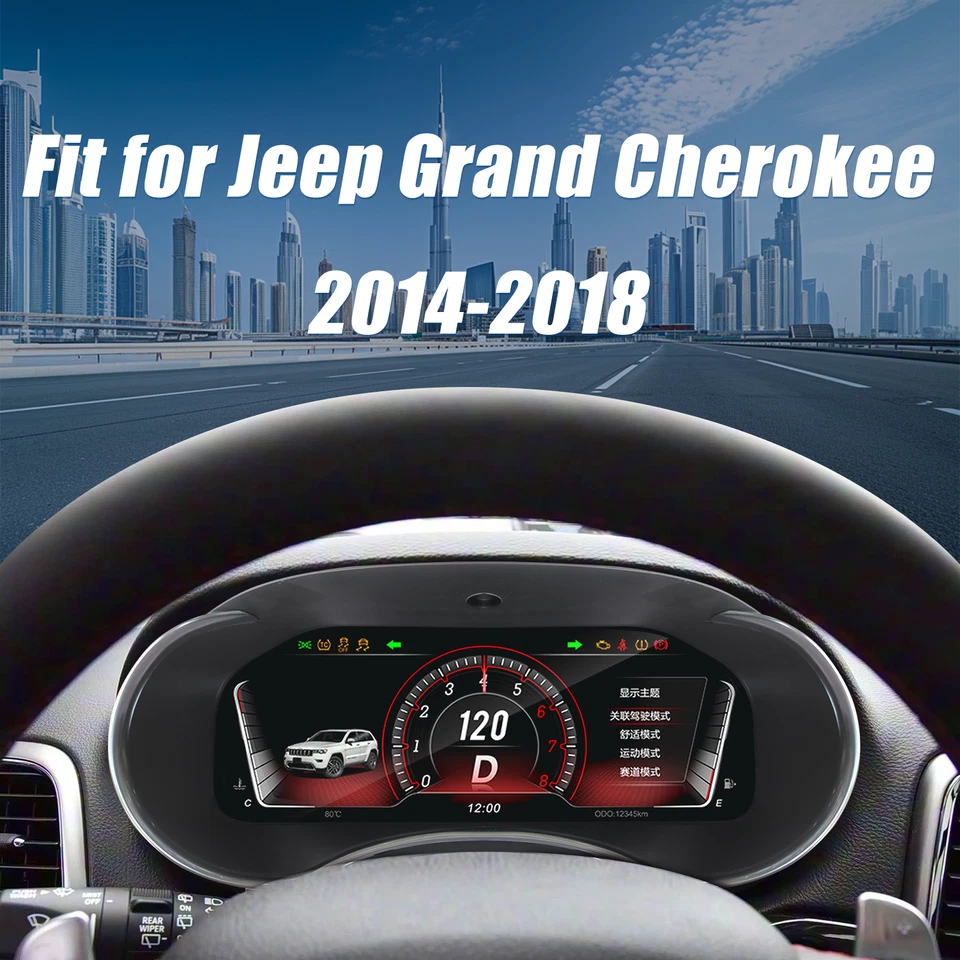 12.3IN Digital Cluster Virtual Cockpit CarPlay For Jeep Grand Cherokee 2014-2018 Foto 2 de 4