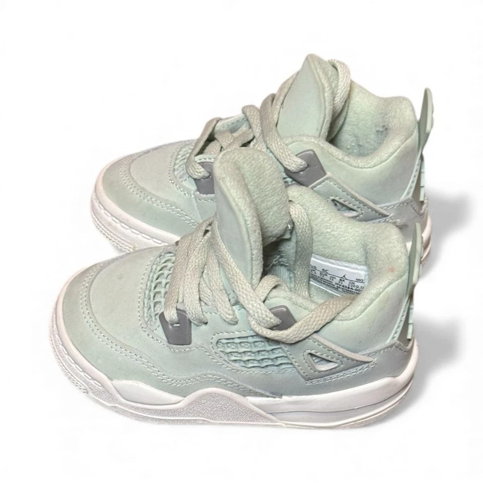 Zapatillas deportivas Seafoam Jordan 4 para niños pequeños talla 6C unisex verde claro Foto 4 de 4