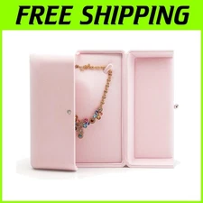 Durable Large Necklace Display Box in Pink Velvet - Perfect Gift Packaging