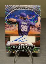 2025 Leaf Baseball #NA-LH1 Luke Holman New Dawn Auto Silver Sparkles #'d /15