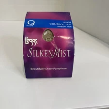 L'EGGS Silken Mist Nude Control Top Sheer Toe Pantyhose Size Q