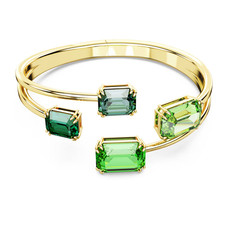 Millenia bangle Octagon cut, Green, Gold-tone plated 5674995