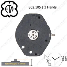 Genuine ETA 802.105 Watch Movement Swiss 3 Hands