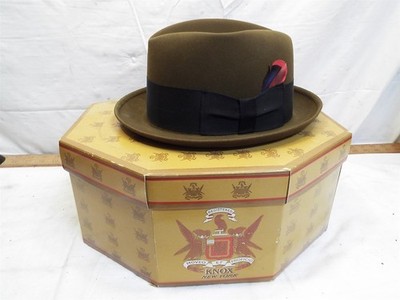Vintage Knox NY Brown Homburg Men's Hat in Hatbox Box Fashion
