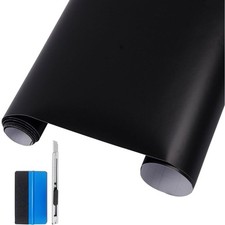 Auto Folie, Selbstklebend, Vinyl, Schwarz, Matt, Car Wrap, Blasenfrei, 30x150cm