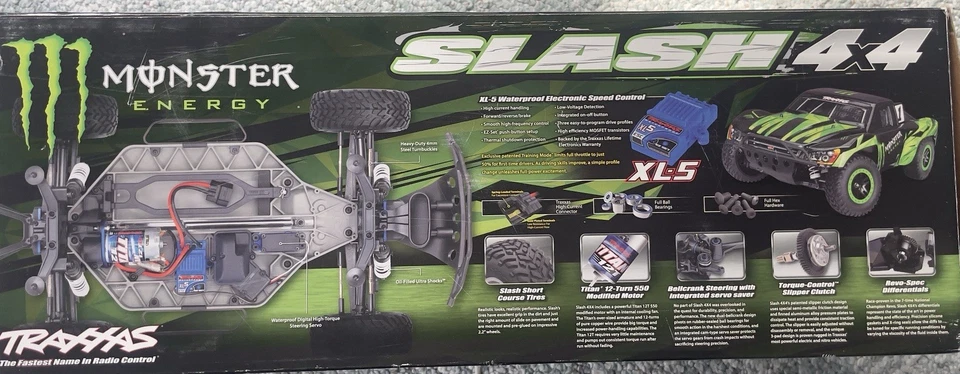 Traxxas Slash 4x4 Monster Energy Remote Control Car New In Box - Image 3 of 4