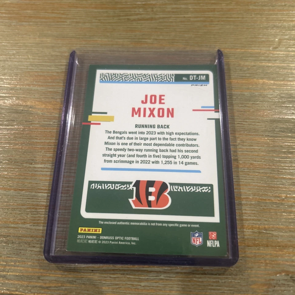 2023 Panini Donruss Optic - Donruss Threads Blue Hyper Prizm #DT-JM Joe Mixon - Image 2 of 3