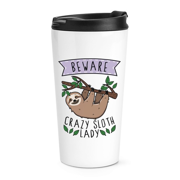 Beware VerrüCkte Faultier Damen Reise Becher Tasse Lustig Spass Tiere Faul WäRme-image