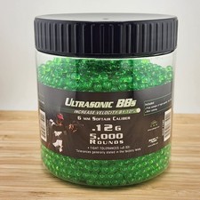 Airsoft BB Ultrasonic BBs 6mm Softair Caliber .12g - 5000 Rounds Bottle Green
