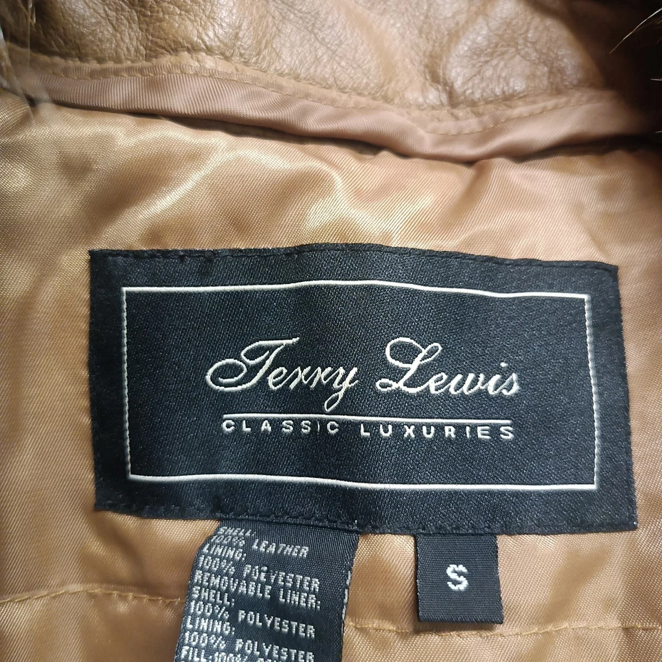 Gabardina Terry Lewis Para Mujer Talla S Marrón Cuero Termolite Cuello Piel De Colección Foto 4 de 4