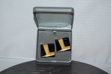 1 Paar Ohrclips Johan van Loon Schmuck schwarz gold Rosenthal OVP