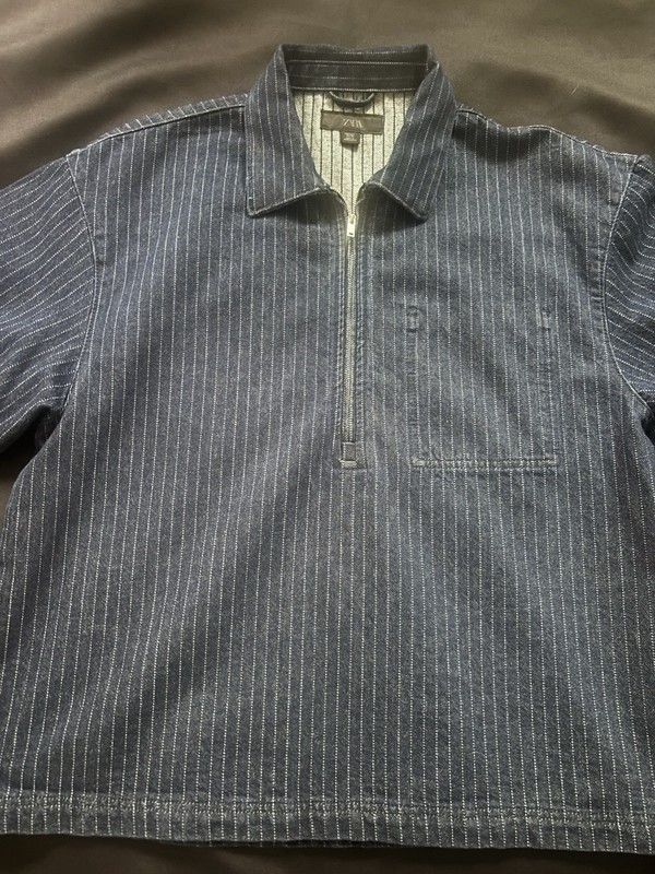 ZARA MENS LARGE JEAN STYLE SHIRT