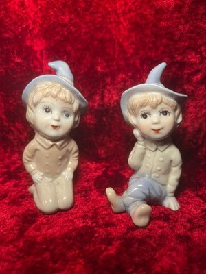 Vintage Paar Keramik Pixie Elfe Figuren Retro Japan 50er Jahre Kitsch #379