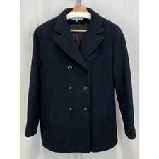 JASON KOLE Womens Size L Double Breasted Peacoat Fall Winter Coat Black