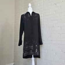 Simply Vera Wang Dark Romance Tunic Shirt Dress Burnout Geometric | Whimsigoth 