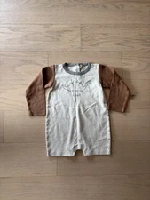 Quincy Mae Colorblock Dinosaur Print Romper, Size 2-3Y