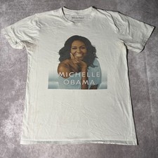 Michelle Obama Becoming 2019 Tour T-Shirt Mens Medium White Graphic Tee USA Made