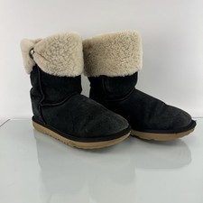 Ugg Ramona Classic Girls Short Boots Winter Bow Sheepskin Suede Kids Size 6