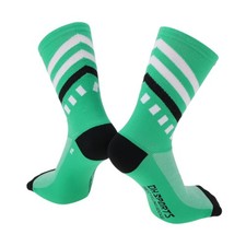 Cycling socks L black/green for MTB