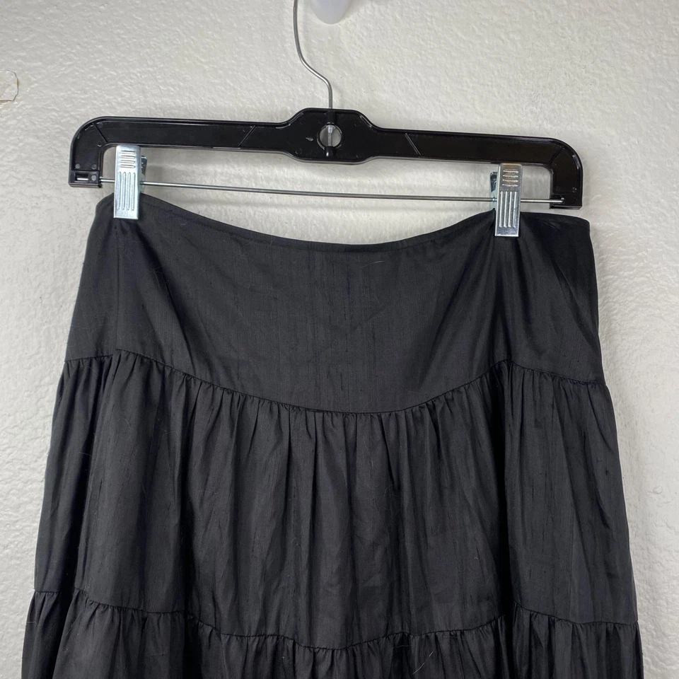 Falda negra de hadas oscura bruja caprichosa en capas de seda negra talla 8P INC para mujer Foto 4 de 4